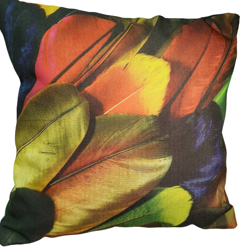 feather print cushion