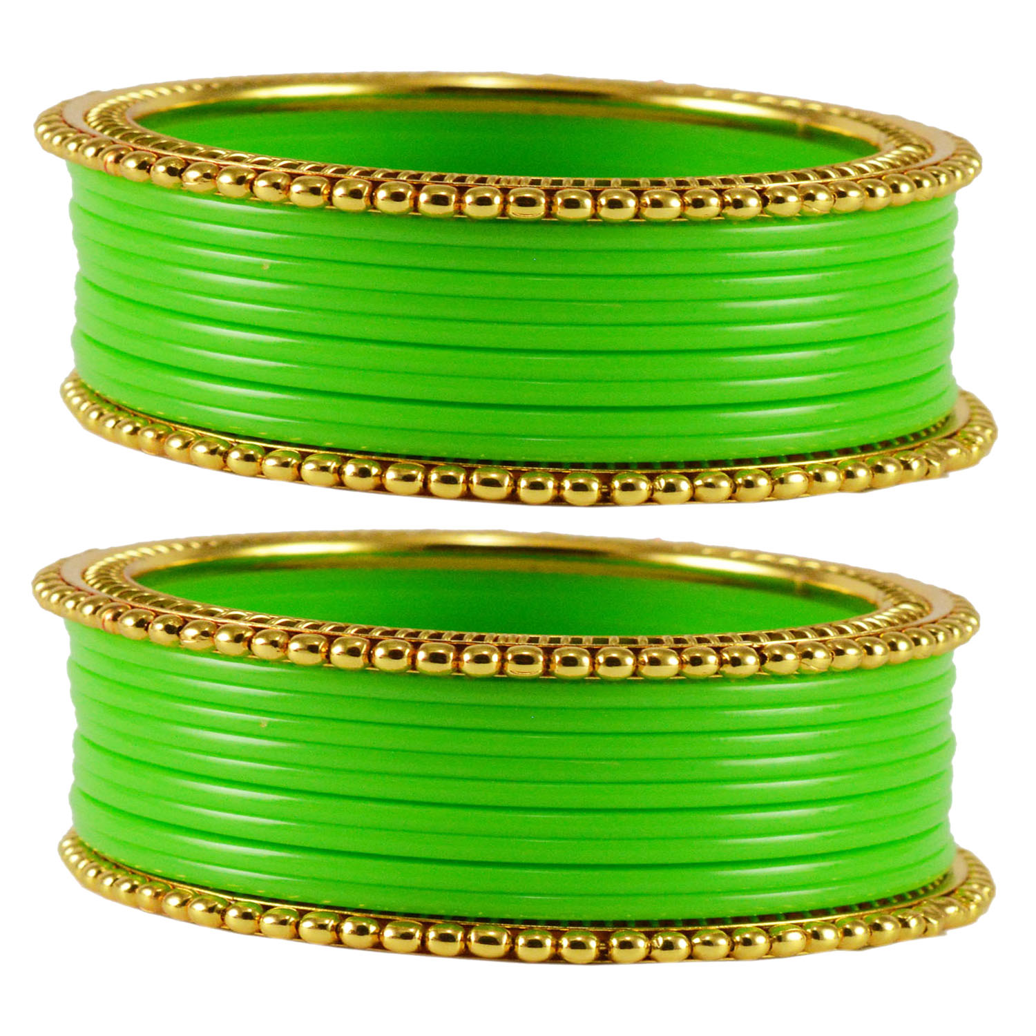 Buy Brass Acrylic Bangles Color Green at Lowest Price