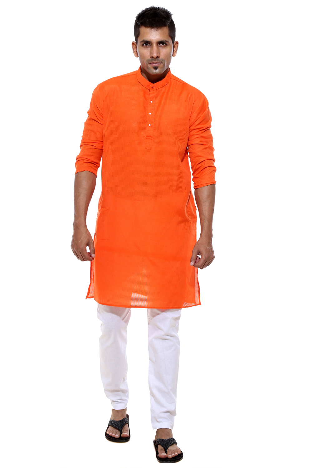 Ethiic Men S Orange Kurta 163K36