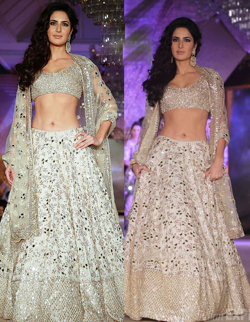 katrina kaif white floral lehenga
