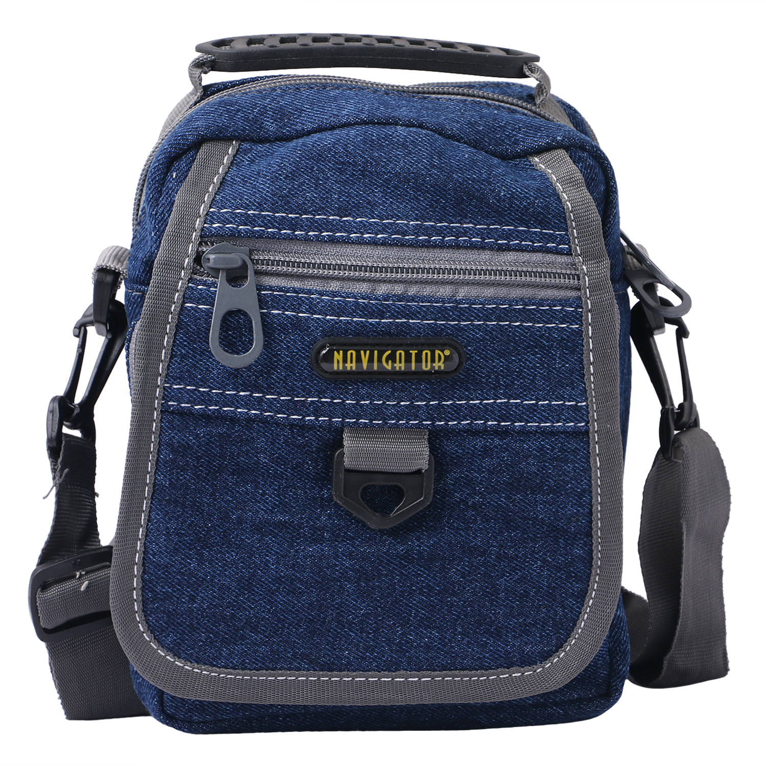 Suredeal Men & Women Blue & Grey Denim Sling Bag