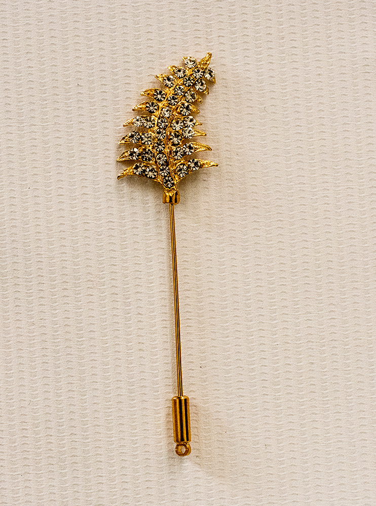 Studded Feather Lapel Pin