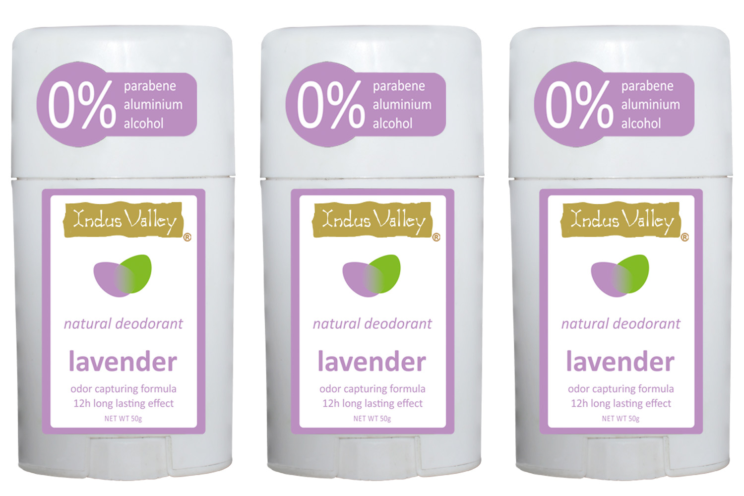 Indus Valley Natural Lavender Triple Pack Deodorant