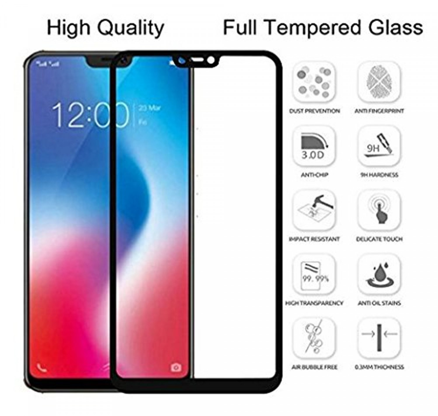 Buy Vivo V9 5D Glass at Lowest Price VIV95D AXN 515mj wVqZL